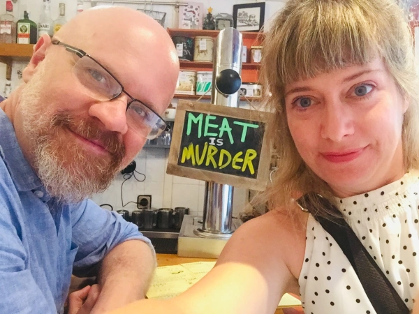 man and woman in diner